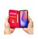 Magnetkortfodral för iPhone 12 Pro Max Pouch Card Plånbok Korthållare Röd