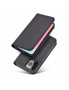 Magnetkortfodral för iPhone 13 mini täckkort plånbok kortställ svart