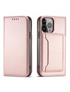 Magnetkortfodral för iPhone 13 Pouch Card Plånbok Kortställ Rosa