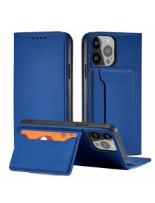 Magnetkortfodral för iPhone 13 Pro Max Pouch Card Plånbok Korthållare Blå