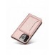 Magnetkortfodral för iPhone 13 Pro Max Pouch Card Plånbok Korthållare Rosa