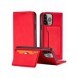 Magnetkortfodral för iPhone 13 Pro Max Pouch Card Plånbok Korthållare Röd