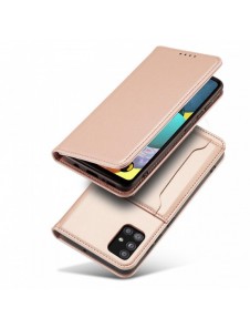 Magnetkortfodral Fodral för Samsung Galaxy A12 5G Plånbok Korthållare Rosa