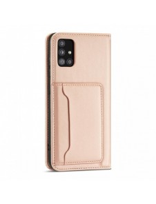 Magnetkortfodral Fodral för Samsung Galaxy A12 5G Plånbok Korthållare Rosa
