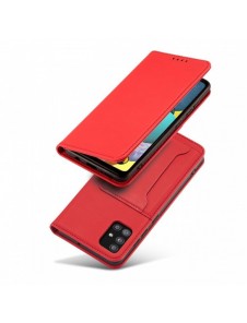 Magnetkortfodral för Samsung Galaxy A12 5G Plånbok Korthållare Röd