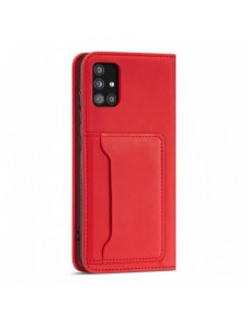 Magnetkortfodral för Samsung Galaxy A12 5G Plånbok Korthållare Röd