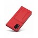 Magnetkortfodral Fodral för Xiaomi Redmi Note 11 Pro Pouch Plånbok Korthållare Kortstativ Röd