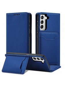 Magnetkortfodral Fodral för Samsung Galaxy S22 + (S22 Plus) Plånbok Korthållare Blå