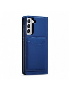Magnetkortfodral Fodral för Samsung Galaxy S22 + (S22 Plus) Plånbok Korthållare Blå