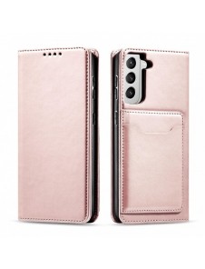 Magnetkortfodral för Samsung Galaxy S22 + (S22 Plus) Plånbok Korthållare Rosa