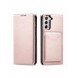 Magnetkortfodral för Samsung Galaxy S22 + (S22 Plus) Plånbok Korthållare Rosa