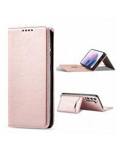 Magnetkortfodral för Samsung Galaxy S22 + (S22 Plus) Plånbok Korthållare Rosa