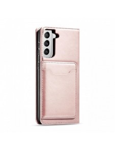 Magnetkortfodral för Samsung Galaxy S22 + (S22 Plus) Plånbok Korthållare Rosa