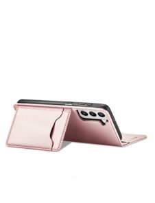 Magnetkortfodral för Samsung Galaxy S22 + (S22 Plus) Plånbok Korthållare Rosa