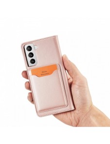 Magnetkortfodral för Samsung Galaxy S22 + (S22 Plus) Plånbok Korthållare Rosa