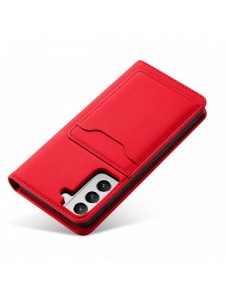 Magnetkortfodral för Samsung Galaxy S22 + (S22 Plus) Plånbok Korthållare Röd