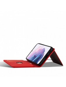 Magnetkortfodral för Samsung Galaxy S22 + (S22 Plus) Plånbok Korthållare Röd