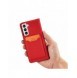 Magnetkortfodral för Samsung Galaxy S22 + (S22 Plus) Plånbok Korthållare Röd