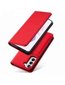 Magnetkortfodral för Samsung Galaxy S22 + (S22 Plus) Plånbok Korthållare Röd