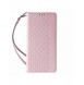 Magnetremsfodral för iPhone 12 Pouch-plånbok + Mini Halsbandshänge Rosa