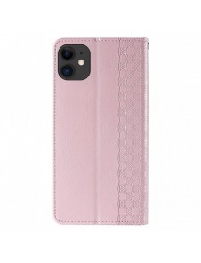 Magnetremsfodral för iPhone 12 Pouch-plånbok + Mini Halsbandshänge Rosa