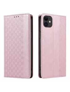 Magnetremsfodral för iPhone 12 Pouch-plånbok + Mini Halsbandshänge Rosa