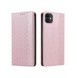 Magnetremsfodral för iPhone 12 Pouch-plånbok + Mini Halsbandshänge Rosa