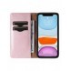 Magnetremsfodral för iPhone 12 Pouch-plånbok + Mini Halsbandshänge Rosa