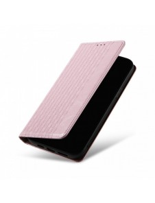 Magnetremsfodral för iPhone 12 Pouch-plånbok + Mini Halsbandshänge Rosa