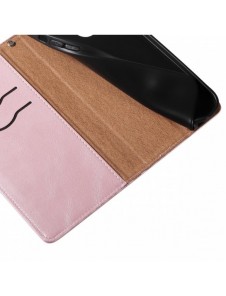 Magnetremsfodral för iPhone 12 Pouch-plånbok + Mini Halsbandshänge Rosa