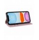 Magnetremsfodral för iPhone 12 Pouch-plånbok + Mini Halsbandshänge Rosa