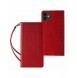Magnetremsfodral för iPhone 12 Pouch Plånbok + Mini Halsbandshänge Röd