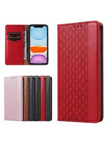 Magnetremsfodral för iPhone 12 Pouch Plånbok + Mini Halsbandshänge Röd