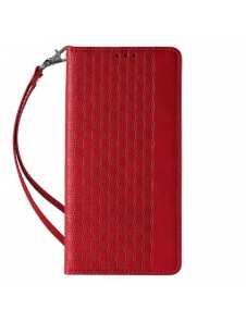 Magnetremsfodral för iPhone 12 Pouch Plånbok + Mini Halsbandshänge Röd