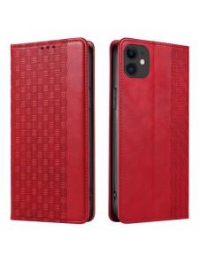 Magnetremsfodral för iPhone 12 Pouch Plånbok + Mini Halsbandshänge Röd