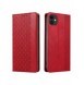 Magnetremsfodral för iPhone 12 Pouch Plånbok + Mini Halsbandshänge Röd