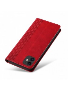 Magnetremsfodral för iPhone 12 Pouch Plånbok + Mini Halsbandshänge Röd