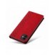 Magnetremsfodral för iPhone 12 Pouch Plånbok + Mini Halsbandshänge Röd