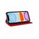 Magnetremsfodral för iPhone 12 Pouch Plånbok + Mini Halsbandshänge Röd