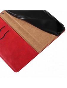 Magnetremsfodral för iPhone 12 Pouch Plånbok + Mini Halsbandshänge Röd