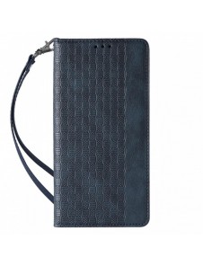 Magnet Strap Fodral för iPhone 13 fodral plånbok + mini halsbandshänge blå