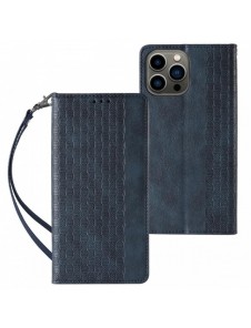 Magnet Strap Fodral för iPhone 13 Pro Max Pouch Plånbok + Mini Lanyard Pendant Blå