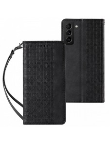 Magnet Strap Case Fodral för Samsung Galaxy S22 Pouch Plånbok + Mini Halsband Svart