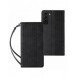 Magnet Strap Case Fodral för Samsung Galaxy S22 Pouch Plånbok + Mini Halsband Svart