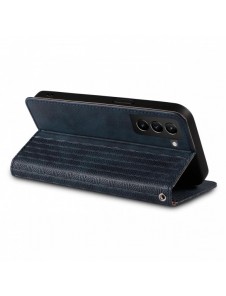Magnet Strap Case Fodral för Samsung Galaxy S22 Pouch Plånbok + Mini Lanyard Pendant Blå