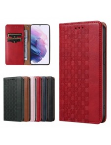 Magnet Strap Case Fodral för Samsung Galaxy S22 Pouch Plånbok + Mini Halsband Röd