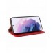 Magnet Strap Case Fodral för Samsung Galaxy S22 Pouch Plånbok + Mini Halsband Röd