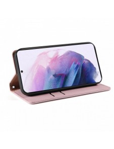 Magnetremsfodral Fodral för Samsung Galaxy S22 + (S22 Plus) Plånbok + Mini Halsbandshänge Rosa
