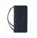 Magnet Strap Case Fodral för Samsung Galaxy S22 Ultra Pouch Plånbok + Mini Lanyard Pendant Blå