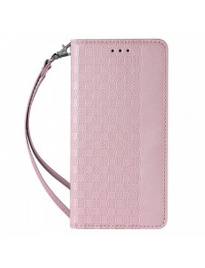Magnet Strap Case Fodral för Samsung Galaxy S22 Ultra Pouch Plånbok + Mini Halsbandshänge Rosa